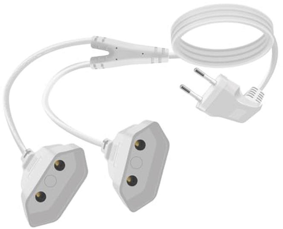 Euro Plug 2-in-1 Verlengkabel 2,5A 250V Voor Huishoudelijke Apparaten