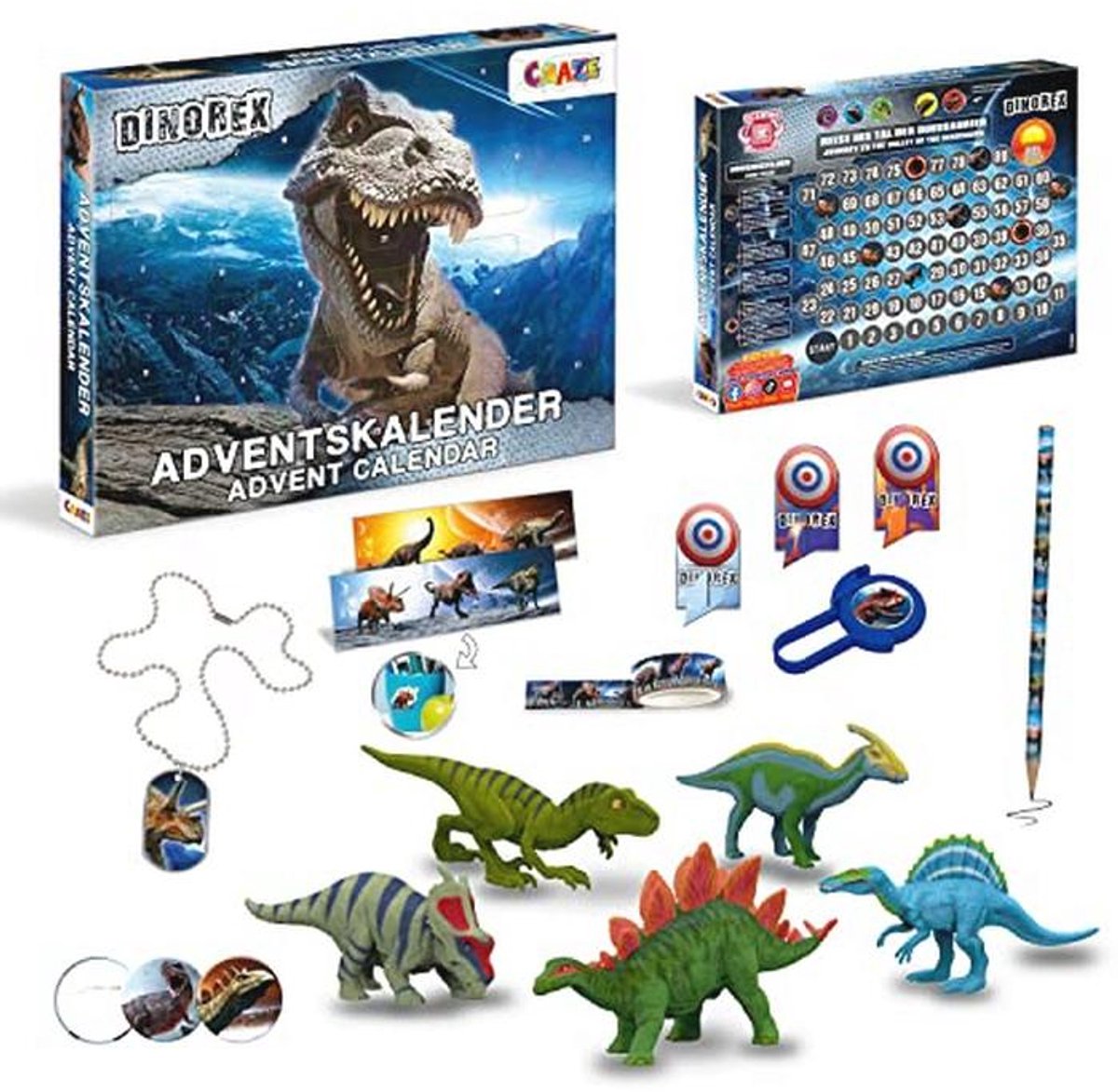 Dino Adventskalender voor Kinderen - Speelgoed Adventskalender met Dino-Figuren en Accessoires