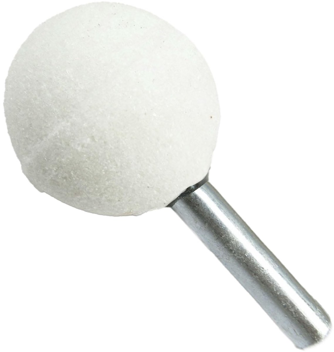10 stuks kogelslijpbits 6 mm x 25 mm gemonteerde punten slijpschijfkop witte korund bolvormige roterende bramen voor keramische steen metaal DIY schuren