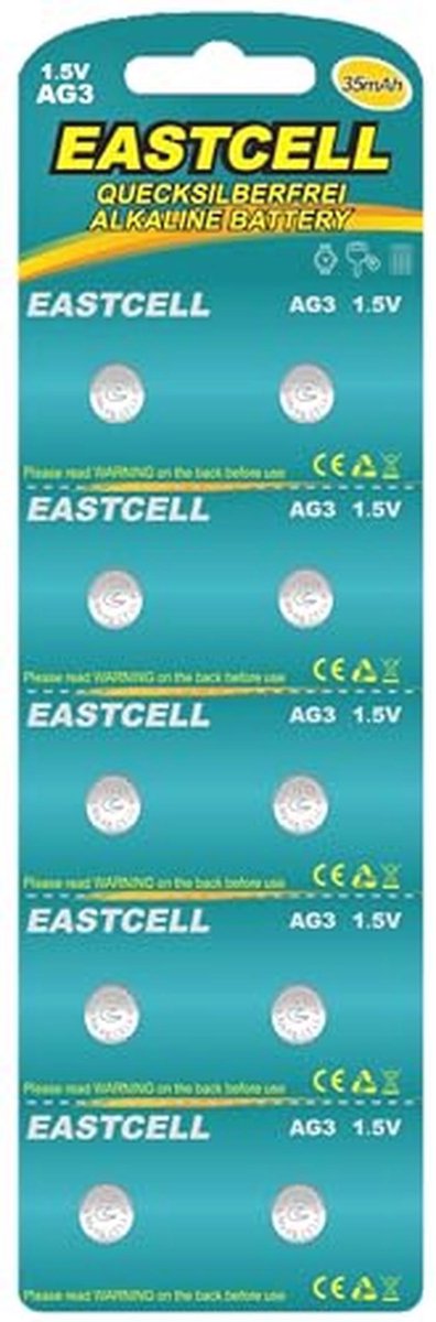 10 stuks AG3 LR41 Knoopcellen - Alkaline 1,5 V Knoopcelbatterijen