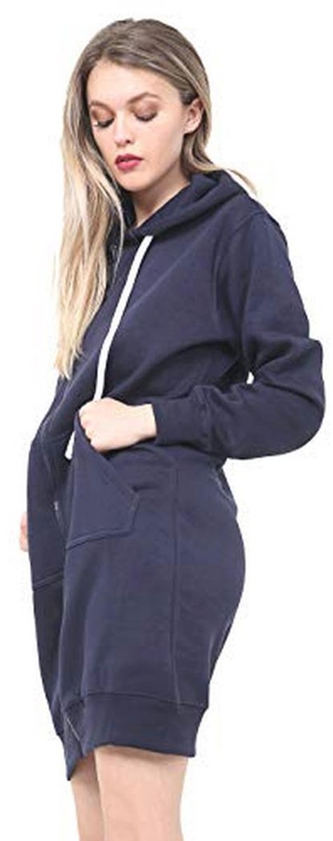 Lange Hoodie Met Rits Voor Dames - Casual Fleece Top In Diverse Kleuren S-3XL