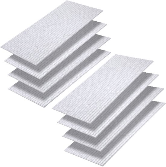 8 stuks Akoestische panelen streepontwerp Zelfklevend Geluidsisolatie Vilt Wandpaneel lichtgrijs