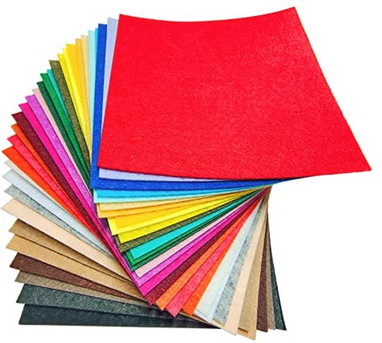 Panduro Knutselvilt, set, 10 vellen glizer viltplaten om te knutselen, viltstof van 30% wol en 70% viscose, 20 x 30 cm