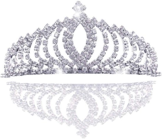 Bruids ronde grote kroon barokke bruiloft hoofdtooi Retro Europese kleur Crystal Queen – koop de beste producten in de online winkel