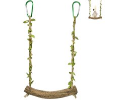1 stuk, vogelzitstok, vogelkooibenodigdheden, papegaaienschommel, trainingsstandaard, rotan zitstok, huisdierdecoratie, geschikt voor tortelduifjes, grasparkieten, kanaries, agaporniden, valkparkieten, Lichtbruin,18*20cm