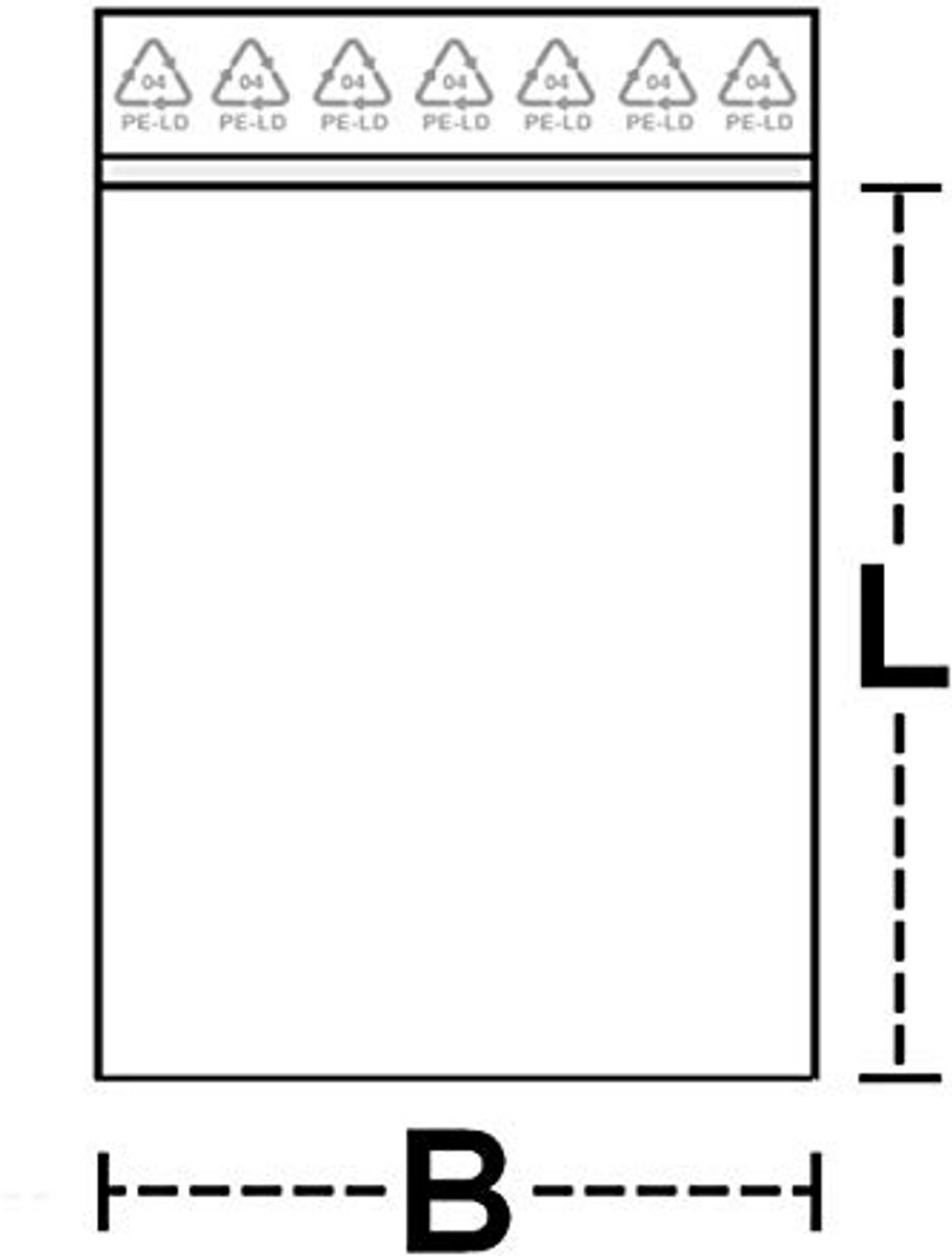 Druksluiting Zakken - Diverse Maten, 100 Stuks 85 x 180 x 0,05 mm