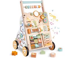 Houten Babywalker en Activiteitencentrum voor 1 Jaar en Ouder - Leer Lopen en Ontwikkeling