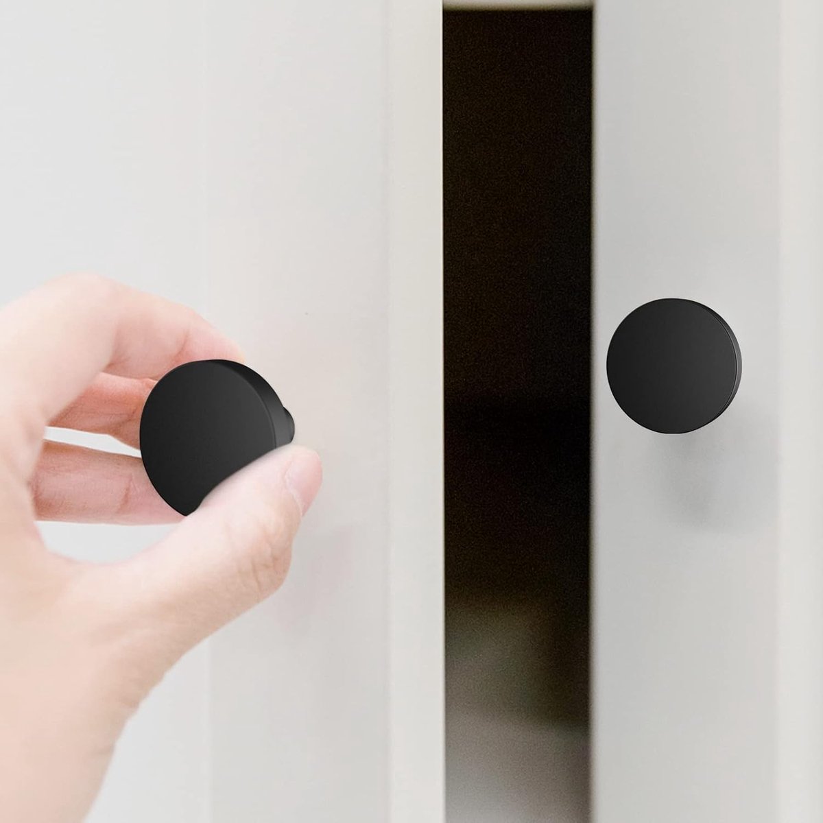 Candala meubelgrepen, meubelgreep, keuken, zwart, ladeknoppen, deurknoppen voor kasten van mat metaal, met twee soorten schroeven inbegrepen (rond en modern)