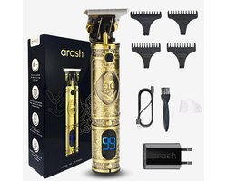 arash® Professionele Tondeuse Mannen - Premium Draadloze Haar- en Baardtrimmer - Innovatief, Stil & Krachtig - Geavanceerd Design - Compleet met Oplaadblok & 5 Opzetstukken