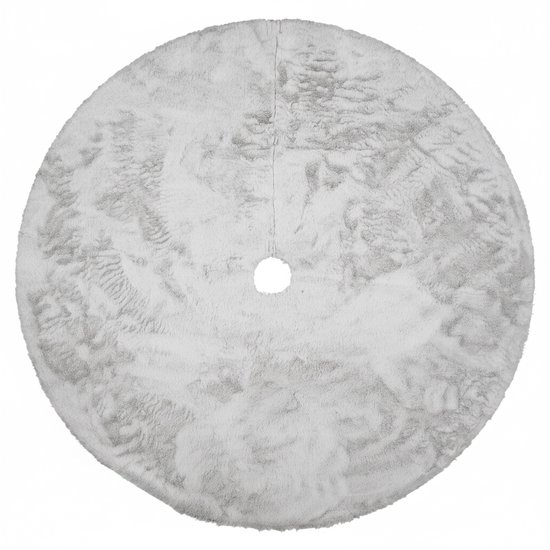 FEROCITY - Kerstboom basis - 150cm - Ronde pluche kerstversiering - kerstboomdeken - basis bevestigd met klittenband - Grijs