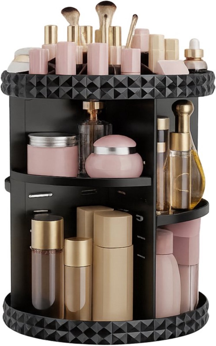 BOTC Make Up Organizer - 360º Draaibaar - Skincare Organizer - Organizer Make Up - Zwart