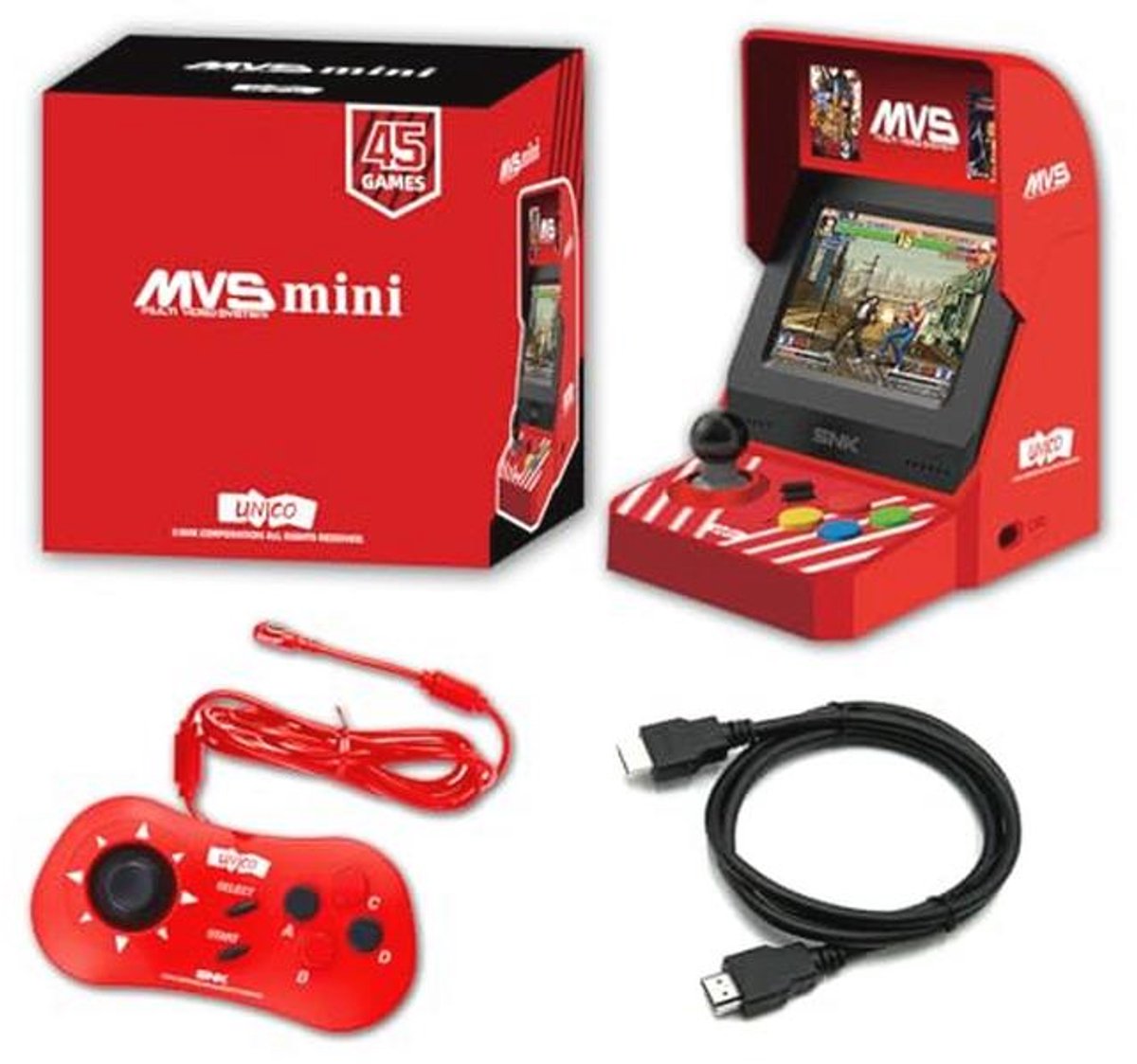 Mini Arcade Controller met 45 Gelicentieerde Spellen - HDMI Inclusief