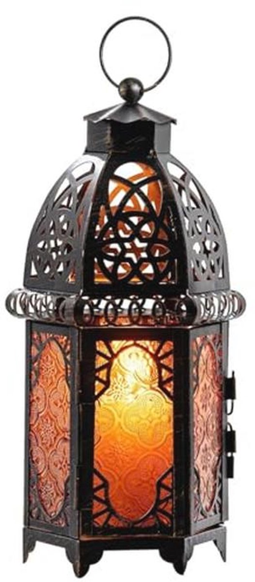 Vintage Marokkaanse Kaars Lantaarn voor Buiten Terras - Decoratieve Metalen Tafellantaarn voor Halloween en Ramadan