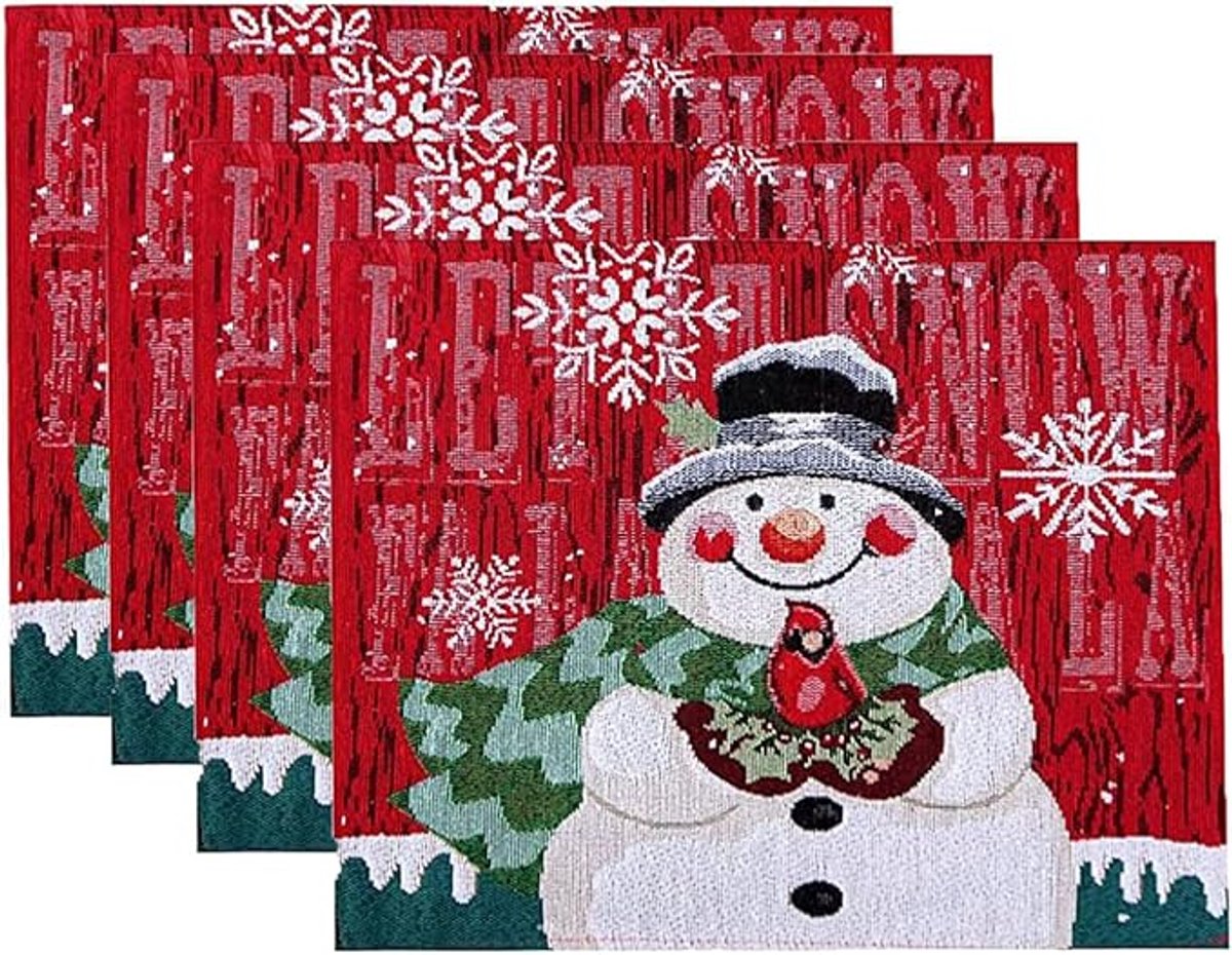 Placemats - Set van 4 stuks - Kerst placemats - kerst placemats - Huis Decoratie - hittebestendig en waterdicht - geschikt voor kerstfeestjes en Tafeldecoraties (25*35cm)