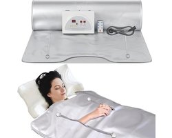 Sunowl Far Infrarood Sauna Deken met 2 zones, infrarood sauna met ritssluiting, 220 V, draagbare sauna voor thuis voor ontgifting en fysiotherapie
