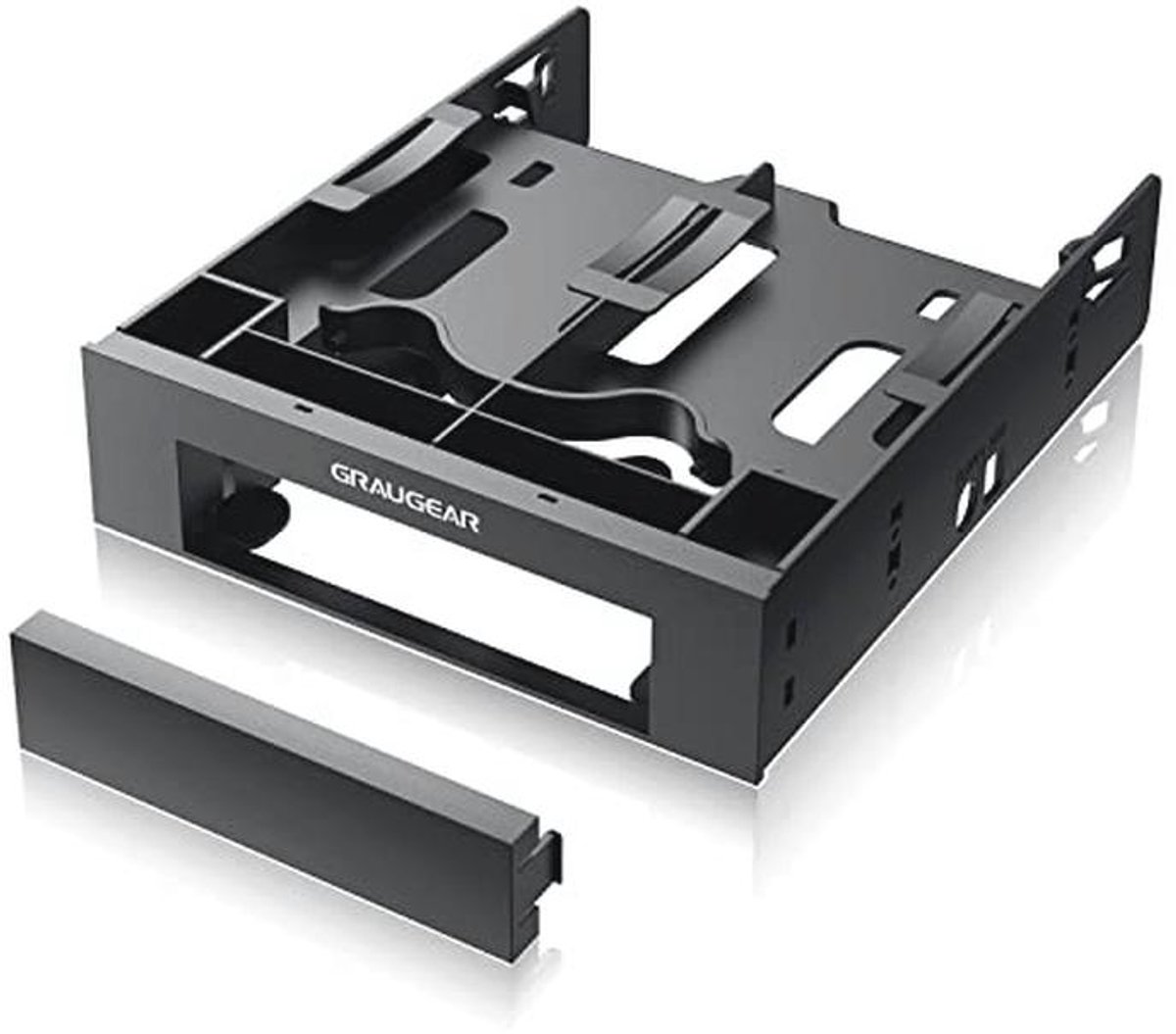 Inbouwframe voor 2x 2,5 inch en 1x 3,5 inch HDD/SSD in 5,25 inch schacht