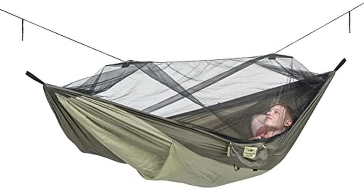 Ultra-Light Hangmat Muggen Traveller Thermo XXL - Geschikt voor Buiten, 200 kg, Groen