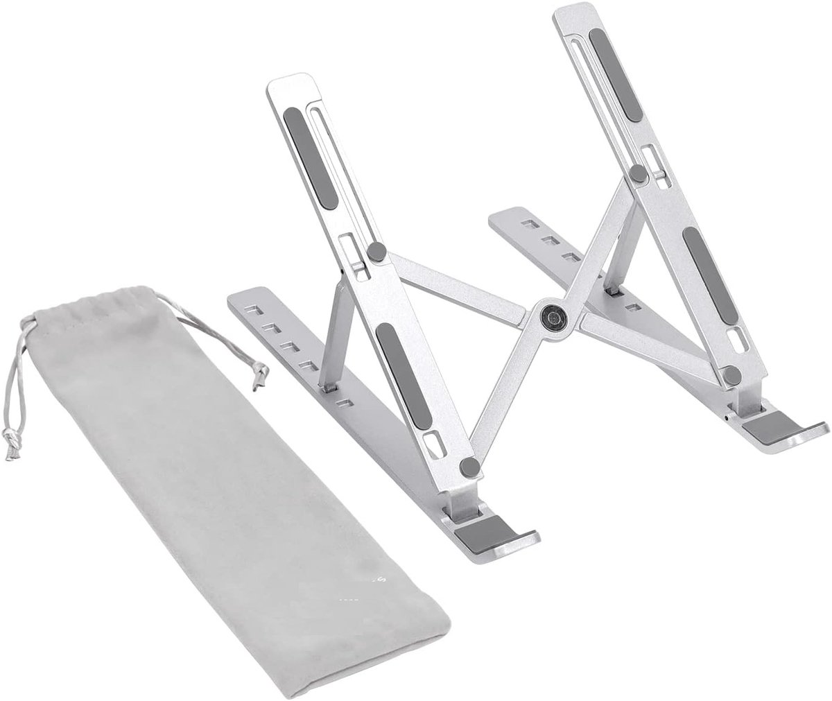 Famanu - Draagbare aluminium laptopstandaard verstelbaar 5 hoogtes compatibel