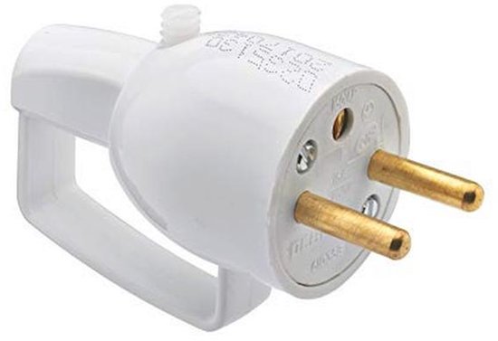 Fiche mâle coudée 2P T 16A - Noir Fiche mâle coudée 2P T 16A - Noir