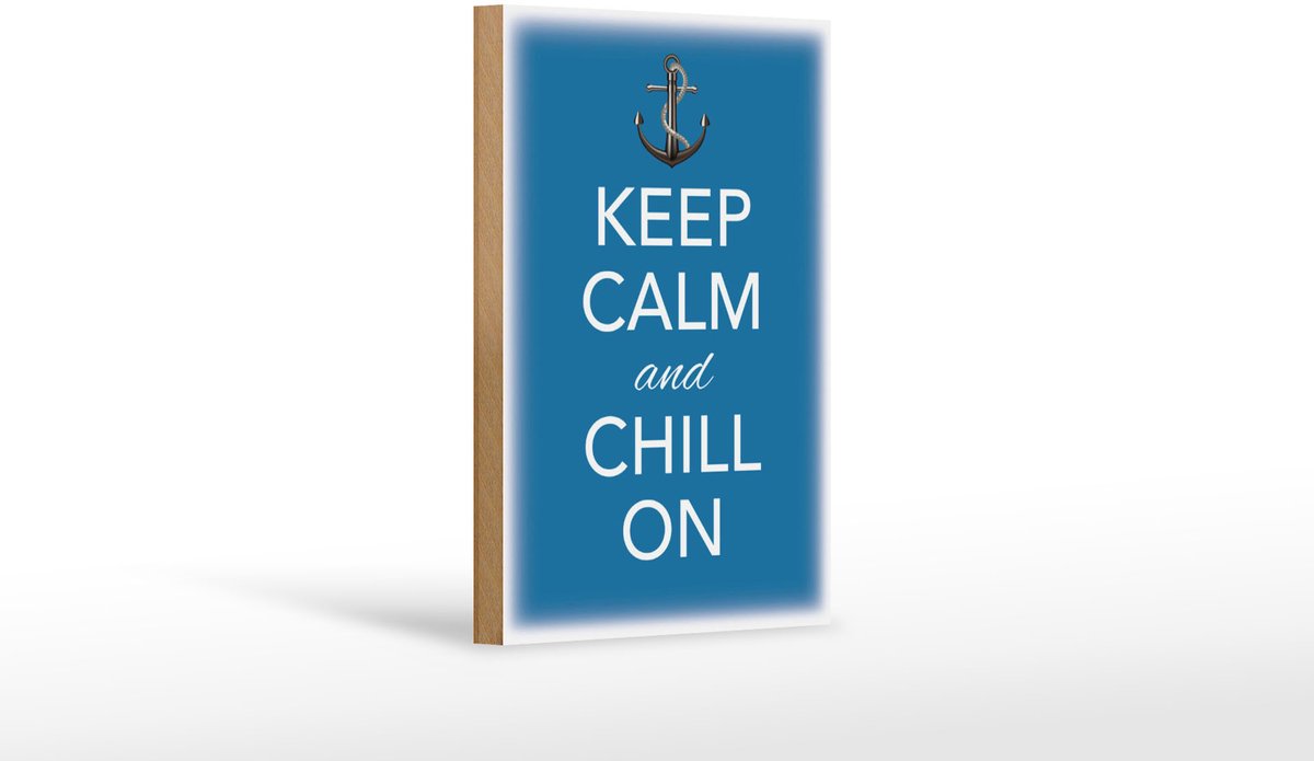 Holzschild Spruch 12x18cm Keep Calm and chill on