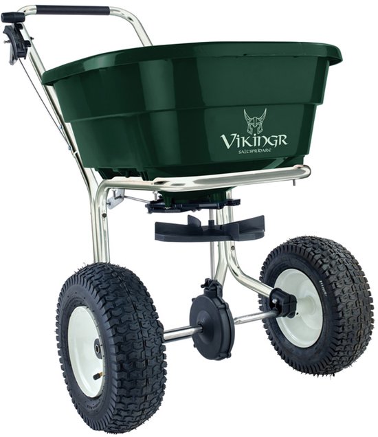 Vikingr 40 RVS strooiwagen - 40 liter - Geschikt voor graszaad, kunstmest en zout - Verstelbaar strooivolume - strooibreedte circa 600 cm - Inclusief luchtbanden van Vikingr — afbeelding 2