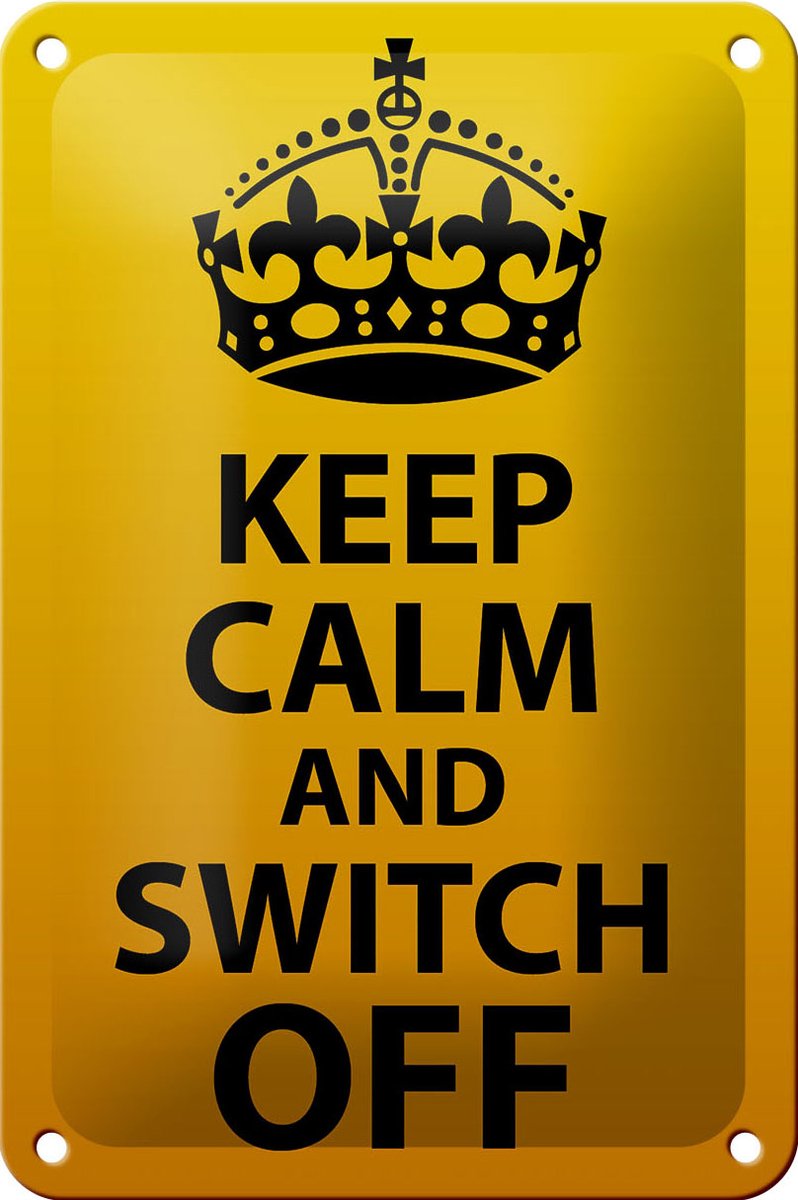 Blechschild Spruch 12x18cm Keep Calm and switch off