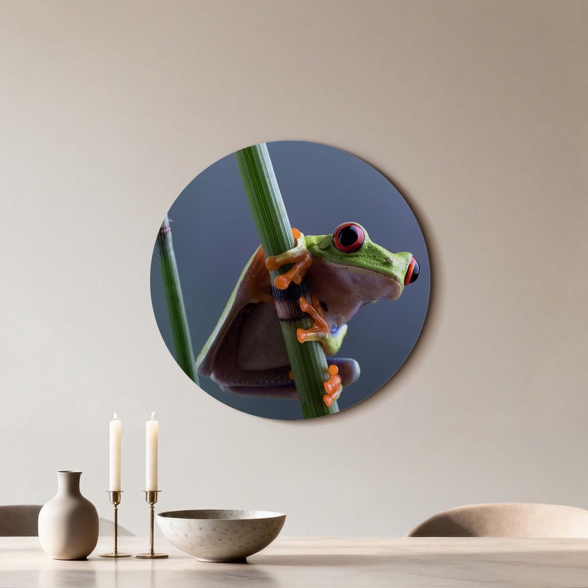 KitchenArt - Emerald Climber - Muurcirkel Binnen - ø 60 cm - Wandcirkel - Mét Ophangsysteem - Wanddecoratie - Muurdecoratie
