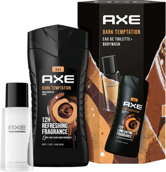 AXE Dark Temptation 2-delige Geschenkset – Eau de Toilette 100 ml & Douchegel 250 ml – Herenverzorging - Cadeauset Heren