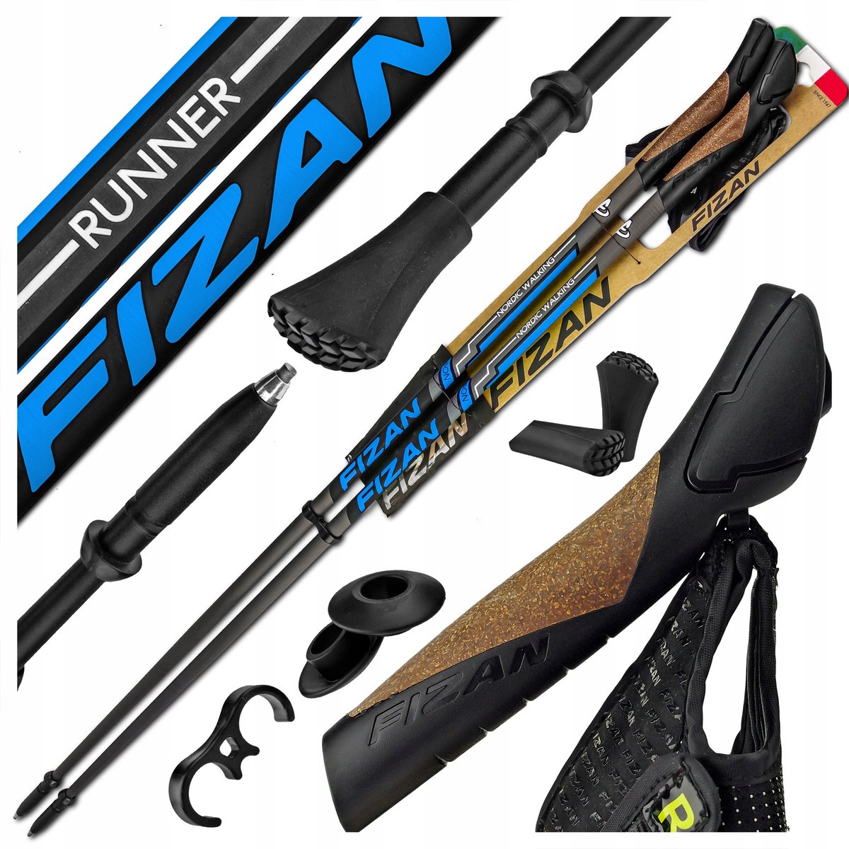 Fizan Runner Carbon Nordic Walking Stok 120cm