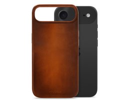 Mobilize Hoesje geschikt voor Apple iPhone Air MagSafe Telefoonhoesje Echt Leer | Mobilize Premium Backcover | Geschikt voor MagSafe | Geschikt voor Draadloos Opladen met Magnetische Ring | Geschikt voor MagSafe Case - Burned Cognac | Cognac