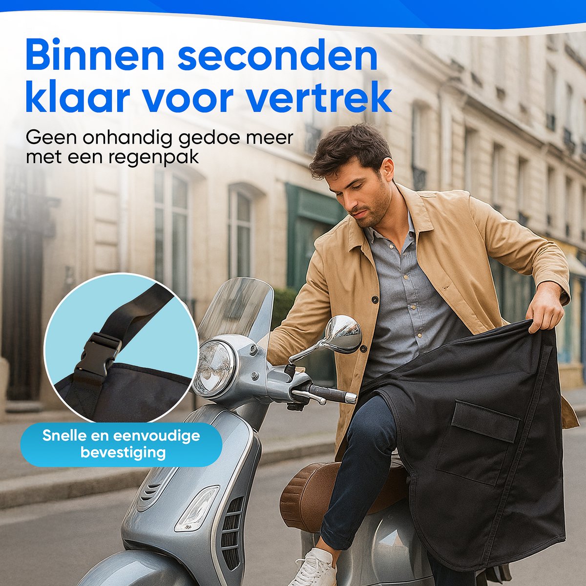 Solud® Scooter Beenkleed - Beenkleed scooter - Universeel Beenkleed - Beenkleden geschikt voor alle scooters - Beenwarmer winddicht- Scootmobiel beenkleed waterdicht - Scooter deken – foto 4