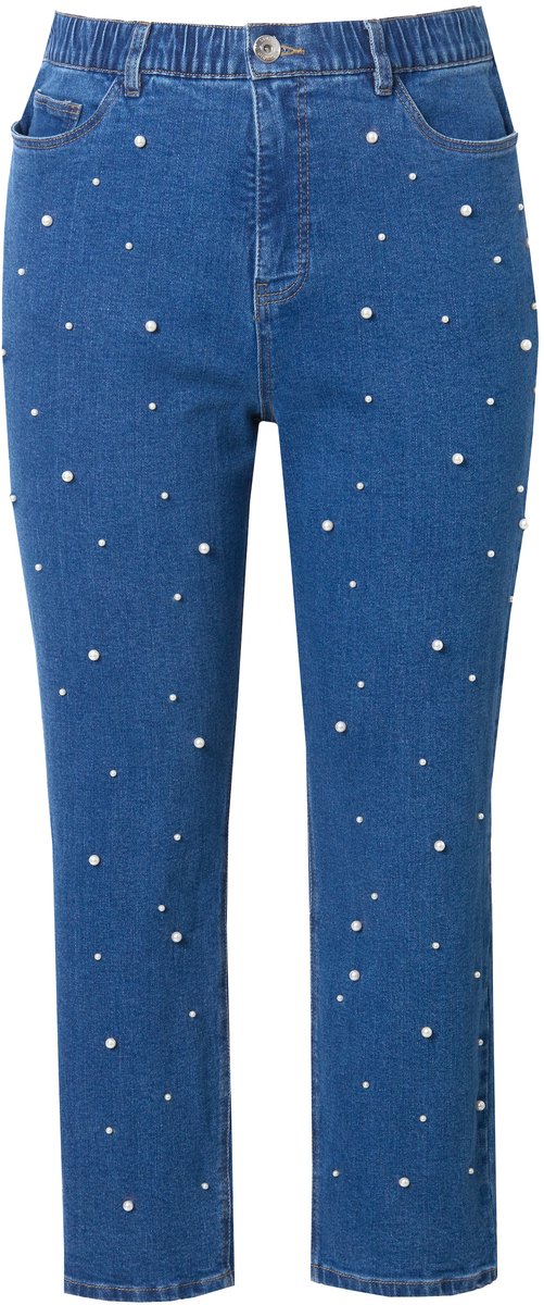 Studio Untold - Dames - Mom jeans sierkraaltjes 5-pocket - Klassiek blauwe denim - Maat 58