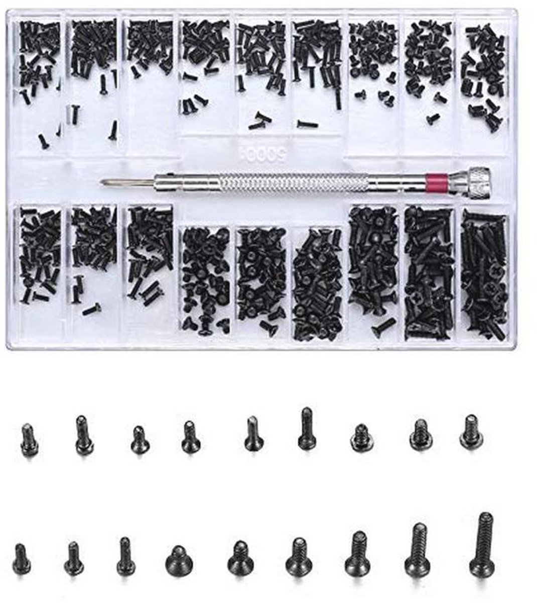 500 stuks micro reparatieschroeven set - Mini schroeven assortiment voor elektronica, brillen, laptops en horloges