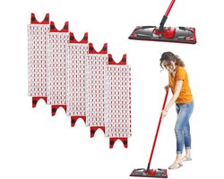 Lot de 5 Chiffons en microfibre compatibles avec les balais à franges Vileda Ultramax XL : housse de rechange extra large, pour tous types de sols durs, antitaches, lavables et lavables.