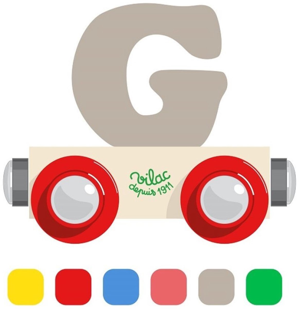 Vilac speelgoed wagon letter G - educatief houten speelgoed.