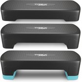 Trex Sport TX-030AS – Aerobic Fitness Step – Verstelbare Stepper – Aerobic Stepper – Aerobic Step Bankje – Verstelbaar – Zwart – Blauw – 350 kg