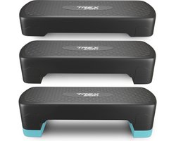 Trex Sport TX-030AS – Aerobic Fitness Step – Verstelbare Stepper – Aerobic Stepper – Aerobic Step Bankje – Verstelbaar – Zwart – Blauw – 350 kg
