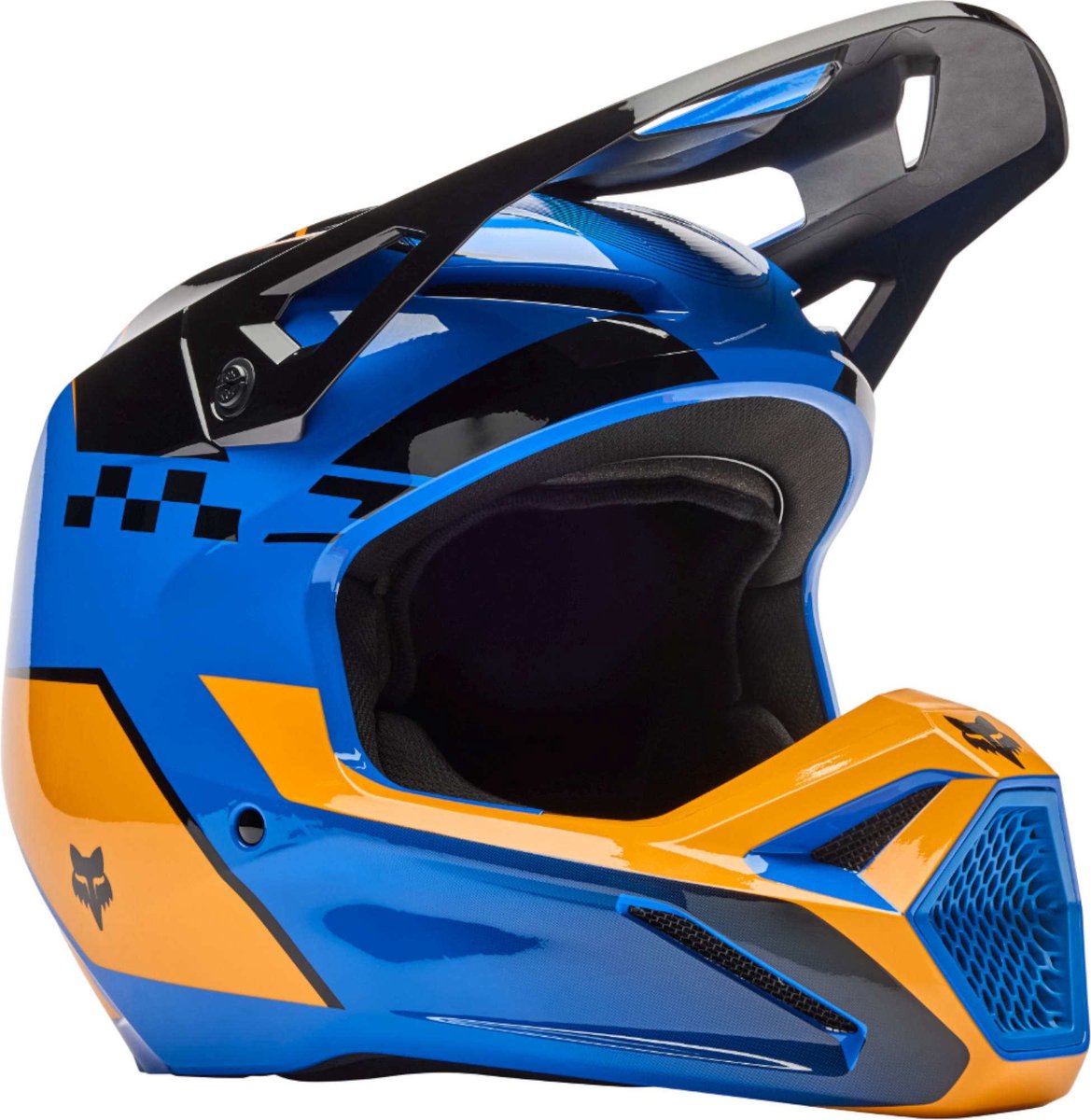 FOX V1 Collect Blauw Oranje Crosshelm - Helm