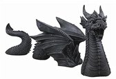 Ornements de dragon de jardinage en résine, figurine de dragon volant en trois parties, statue de dragon en résine, ornements d'art de décoration de jardin pour jardin, cour, pelouse, étang (1)