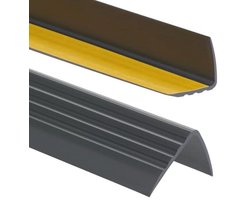 ProfiPVC Self Adhesive PVC Stair Nose - Stair Profile Made of Tested PVC, Non-slip, 50x40mm 110cm, Black