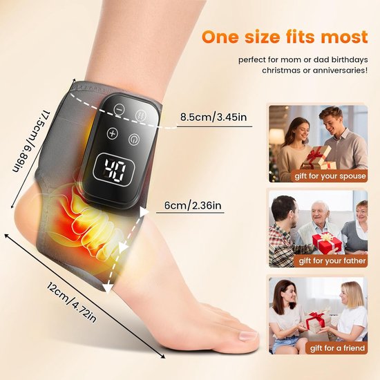 Voetmassager - Draadloze voetmassager met 3 standen en 5 warmteniveaus ...