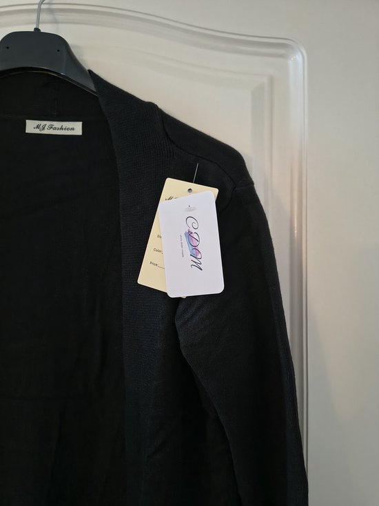 Halflang warm dames vest Amya-effen zwart-maat M/L