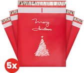 Kerstzakjes voor Cadeautjes - 26x33 cm - 5 stuks - Met plakstrip - Geschenkzakjes Kerst