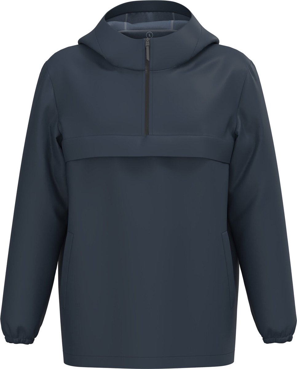 Native Spirit Ecologische waterdichte uniseks windbreaker met kwartrits NS616 Marineblauw