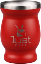 Gourde Just Maté avec Bombilla – Tasse Yerba Mate moderne – Acier inoxydable à double paroi – Gardez votre boisson chaude ou froide pendant 2 heures – Set de 3 pièces (Rouge)
