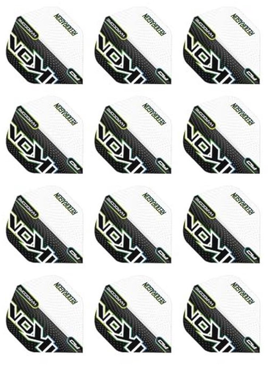 Hardcore Radicale Zwart-Witte Ikon Dart Flights - 12 Stuks in 4 Sets