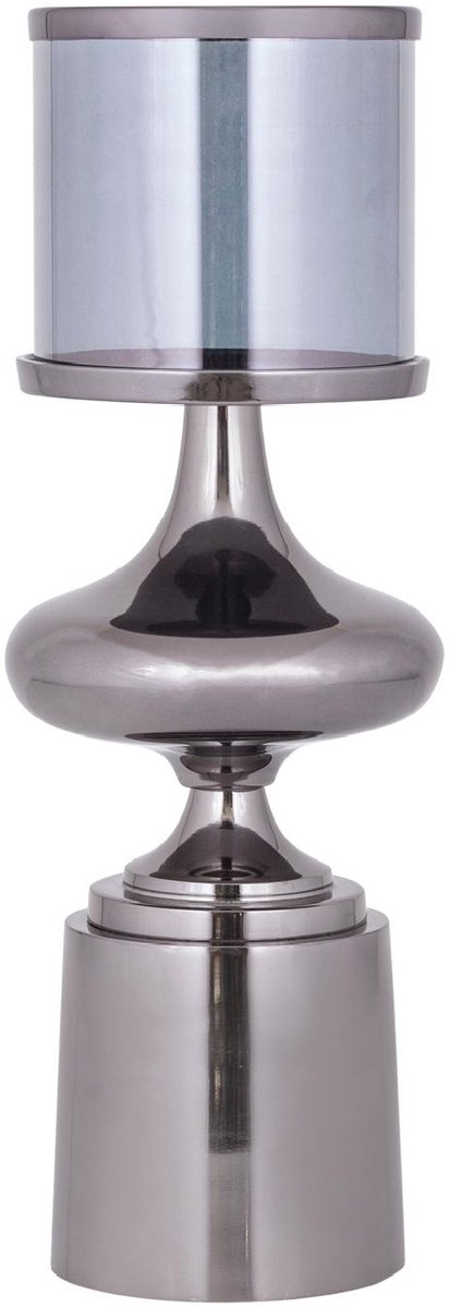 PTMD Windlicht Uvira - Zwart - 15x15x43cm