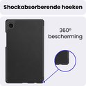 Étui pour tablette noir avec coins antichocs pour une protection à 360°.