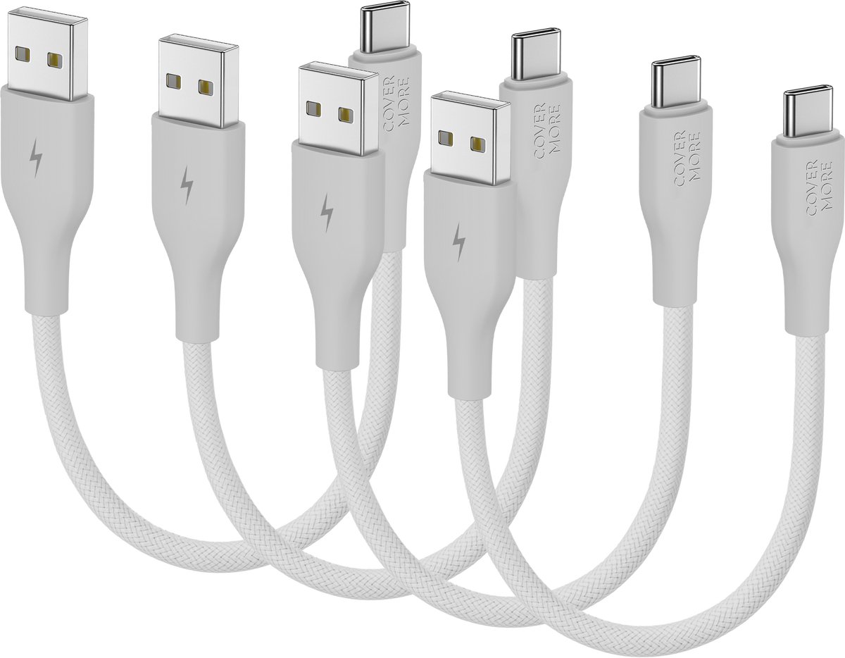Usb kabel geschikt voor Samsung - Kort - 4 stuks - Laadkabel - Oplaadkabel - 30cm - Wit