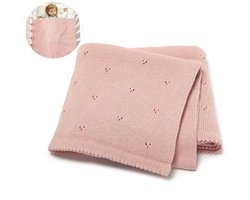 Wiegdeken - 70 x 90 cm - Baby dekbed - Wiegdekentje - Baby Deken Wieg - Dekbed baby - Beddengoed baby - Baby dekbed wieg - Baby uitzet - Zacht roze